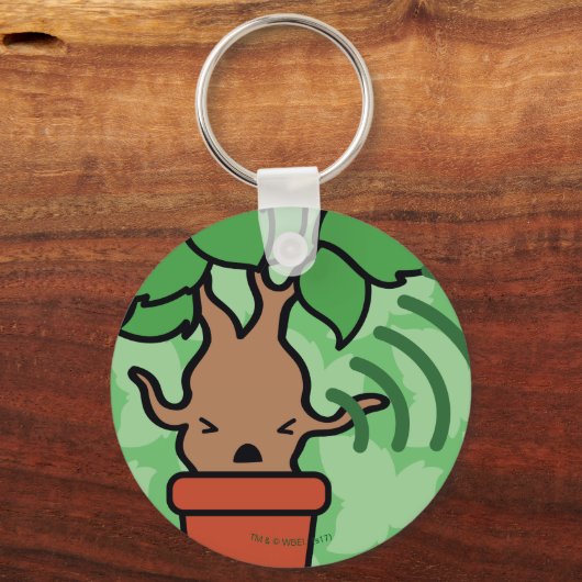 Cartoon Screaming Mandrake Character Art Sleutelhanger (Voorkant)