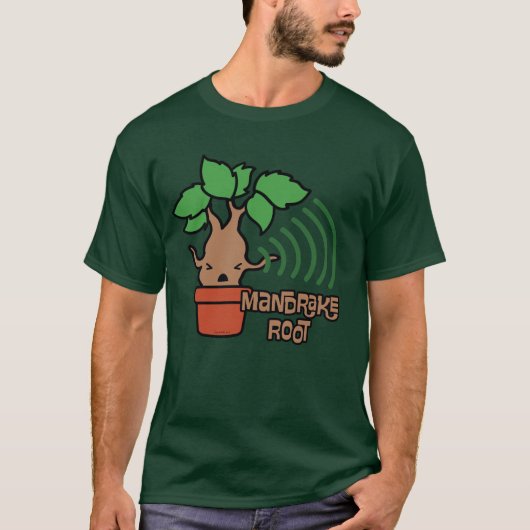 Cartoon Screaming Mandrake Character Art T-shirt (Voorkant)