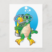 Cartoon Scuba Turtle Briefkaart (Voorkant)