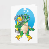 Cartoon Scuba Turtle Kaart (Voorkant)
