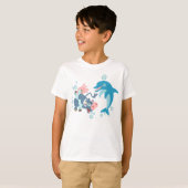 Cartoon Seacow en Dolphin kinderen T-shirt (Voorkant volledig)