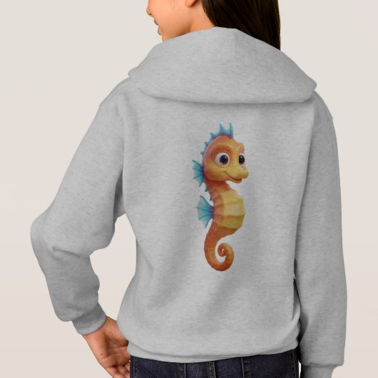 Cartoon Seahorse 3D – Shiny & Cute (Achterkant)