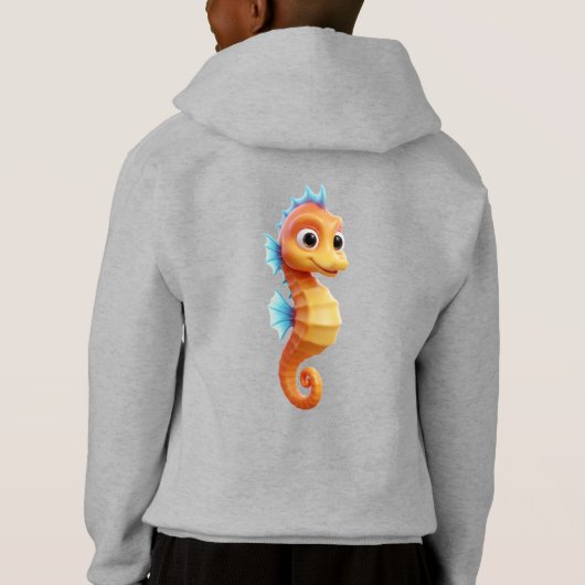 Cartoon Seahorse 3D – Shiny & Cute (Achterkant)