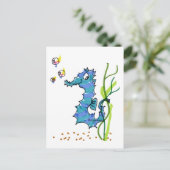 Cartoon Seahorse Cute Briefkaart (Staand voorkant)