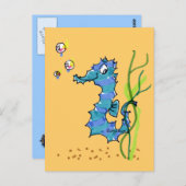 Cartoon Seahorse Cute Fish Briefkaart (Voorkant / Achterkant)