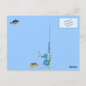Cartoon Seahorse Cute Fish Briefkaart (Achterkant)