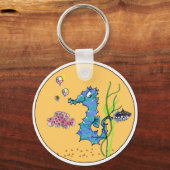 Cartoon Seahorse Cute Fish Sleutelhangers (Voorkant)
