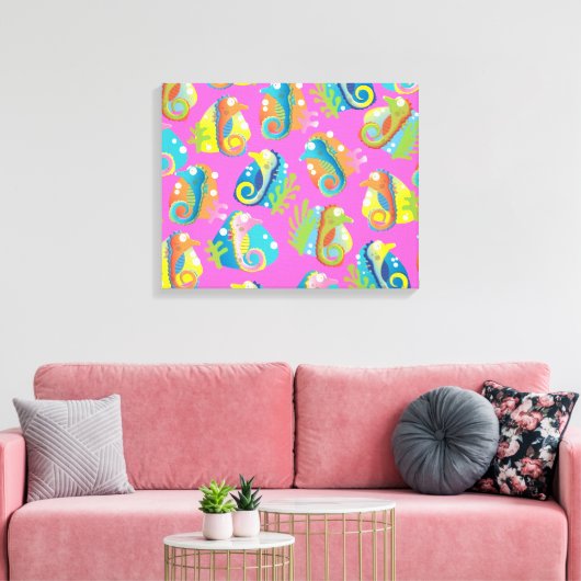 Cartoon Seapaarden Canvas Afdruk (Insitu (Woonkamer))