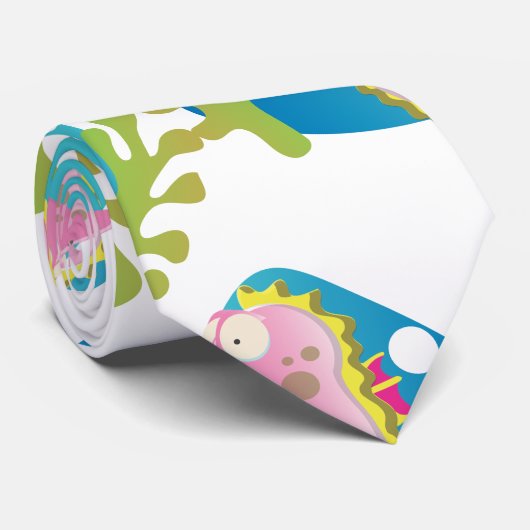 Cartoon Seapaarden Stropdas (Opgerold)