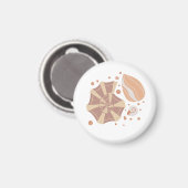 Cartoon seashell met ornament doedelen magneet (Voorkant / Achterkant)