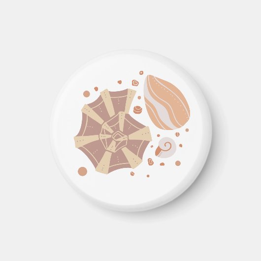 Cartoon seashell met ornament doedelen magneet (Voorkant)