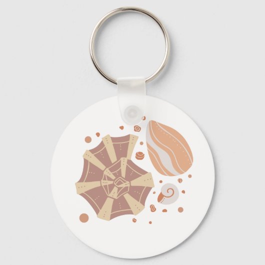 Cartoon seashell met ornament doedelen sleutelhanger (Voorkant)