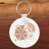 Cartoon seashell met ornament doedelen sleutelhanger (Voorkant)
