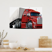Cartoon semi truck poster (Keuken)