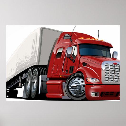 Cartoon semi truck poster (Voorkant)