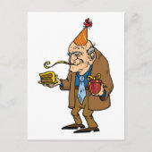 cartoon senioren man briefkaart (Voorkant)