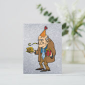 cartoon senioren man briefkaart (Staand voorkant)