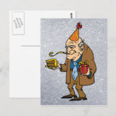 cartoon senioren man briefkaart (Voorkant / Achterkant)