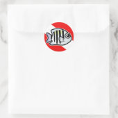 Cartoon sergeant-majoor Dive Vlag Ronde Sticker (Tas)