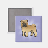 Cartoon Shar Pei Magneet (Voorkant / Achterkant)