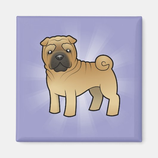 Cartoon Shar Pei Magneet (Voorkant)