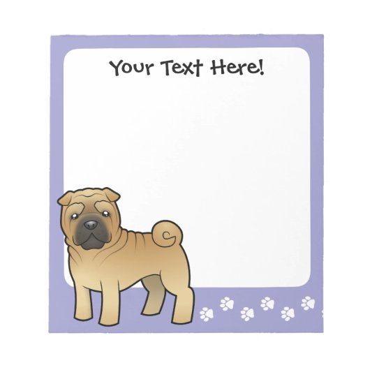Cartoon Shar Pei Notitieblok (Voorkant)