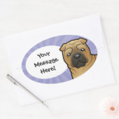 Cartoon Shar Pei Ovale Sticker (Envelop)