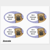Cartoon Shar Pei Ovale Sticker (Vel)
