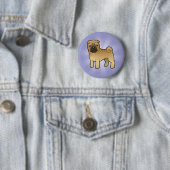 Cartoon Shar Pei Ronde Button 5,7 Cm (In situ)