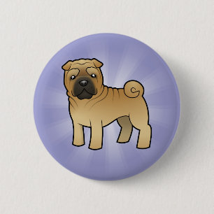Cartoon Shar Pei Ronde Button 5,7 Cm