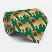 Cartoon Shar Pei Stropdas (Opgerold)