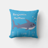 Cartoon Shark Baby Stats Blue Pillow Kussen (Voorkant)