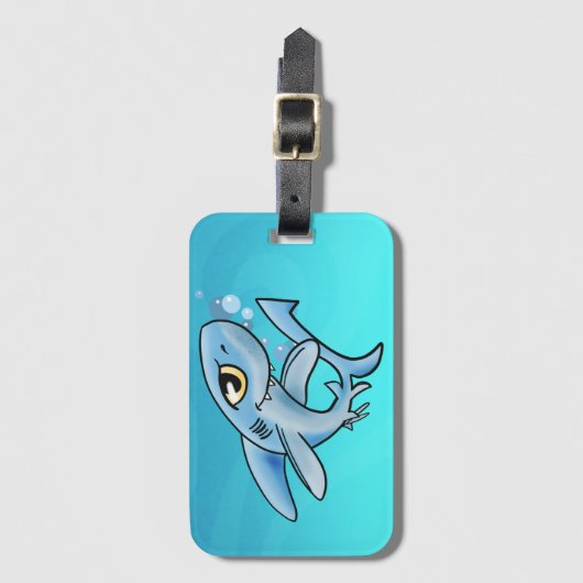 Cartoon shark bagagelabel (Voorkant (verticaal))
