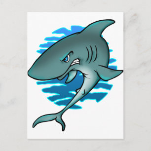 Cartoon Shark Briefkaart