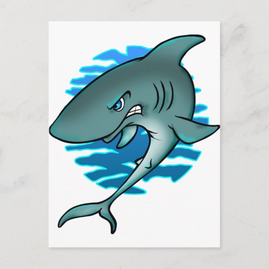 Cartoon Shark Briefkaart (Voorkant)