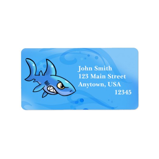 Cartoon Shark Etiket (Voorkant)