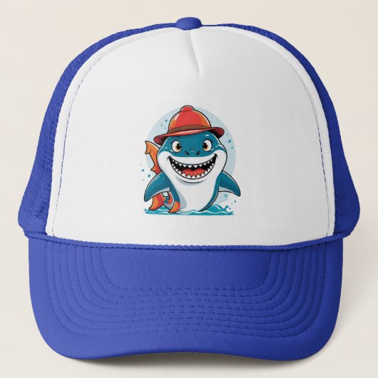 Cartoon Shark Kids Hat Trucker Pet (Voorkant)