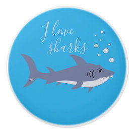 Cartoon Shark Kind Dresser Ceramic Knob. Keramische Knop
