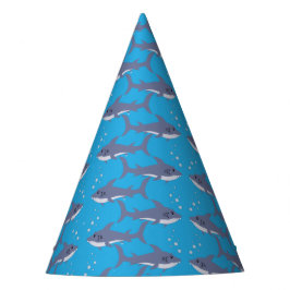 Cartoon Shark Pattern Kind Blauw Verjaardag Pet Feesthoedjes