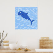 Cartoon Shark. Poster (Keuken)