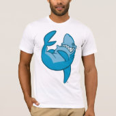 Cartoon Shark Rolling back lachend T-shirt (Voorkant)