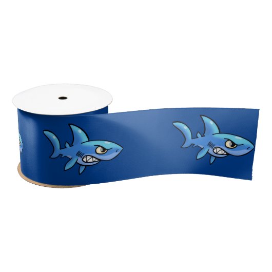 Cartoon Shark Satijnen Lint (Spoel)