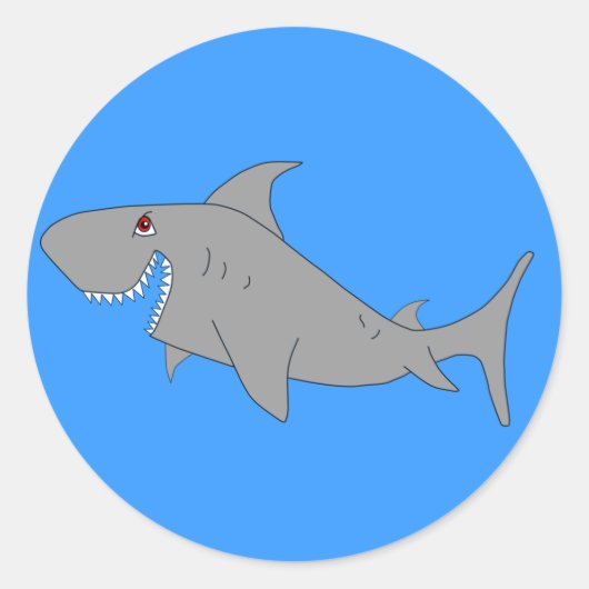 Cartoon Shark Sticker (Voorkant)