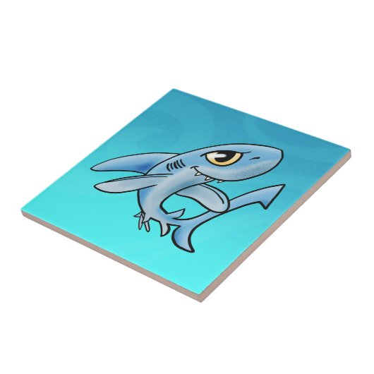 Cartoon Shark Tegeltje (Zijkant)