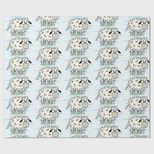 Cartoon Sheep Cadeaupapier (Vlak)