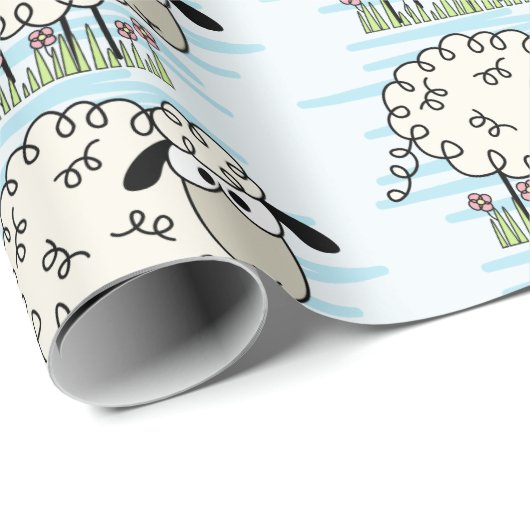 Cartoon Sheep Cadeaupapier (Rol Hoek)