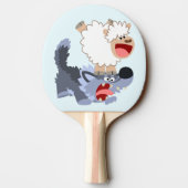 Cartoon Sheep en Wolf Ping Pong Paddle Tafeltennisbatje (Achterkant)