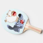 Cartoon Sheep en Wolf Ping Pong Paddle Tafeltennisbatje (Zijkant)