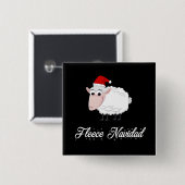 Cartoon Sheep Fleece Navidad Vierkante Button 5,1 Cm (Voorkant /achterkant)