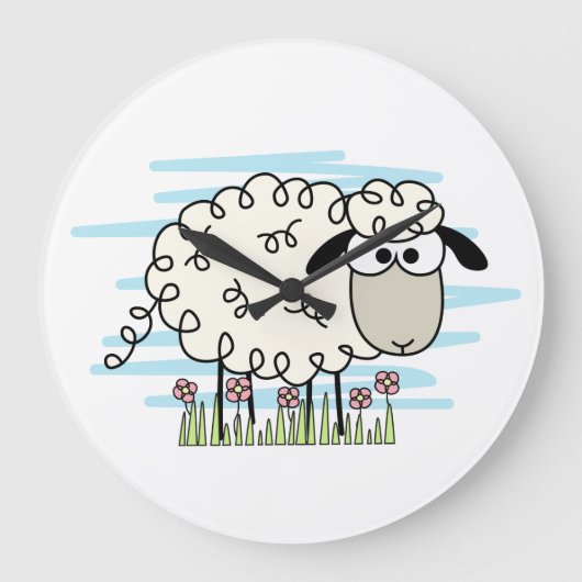 Cartoon Sheep Grote Klok (Voorkant)